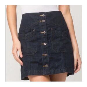 Free People Women's Cord Come a Little Closer Mini Skirt Dark Wash Size 8